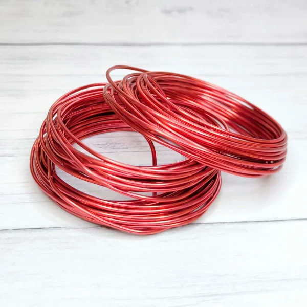 Aluminium Craft Wire Ø 2mm • 1 Metre • Red — Kiki-Ena Craft Materials Natural Wood