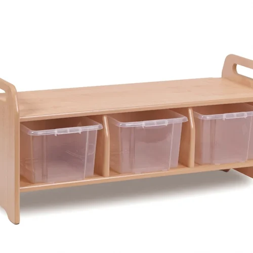 Storage Bench (Large) with 3 Clear Containers — Millhouse School Educational Toys
