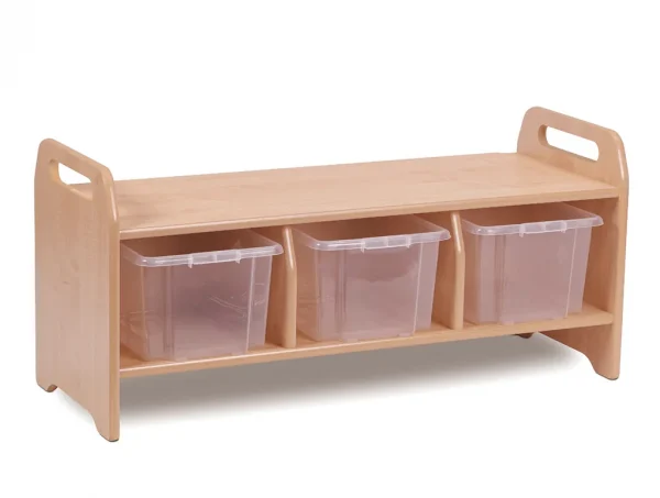 Storage Bench (Large) with 3 Clear Containers — Millhouse School Educational Toys