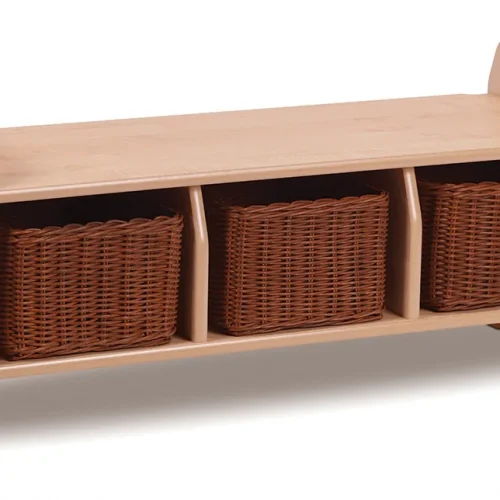 Storage Bench (Large) with 3 Baskets — Millhouse School Educational Toys