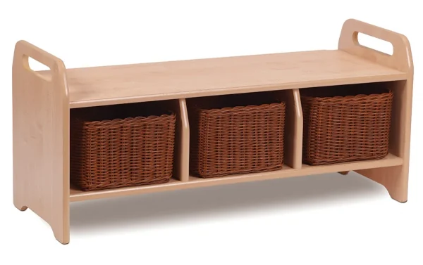 Storage Bench (Large) with 3 Baskets — Millhouse School Educational Toys
