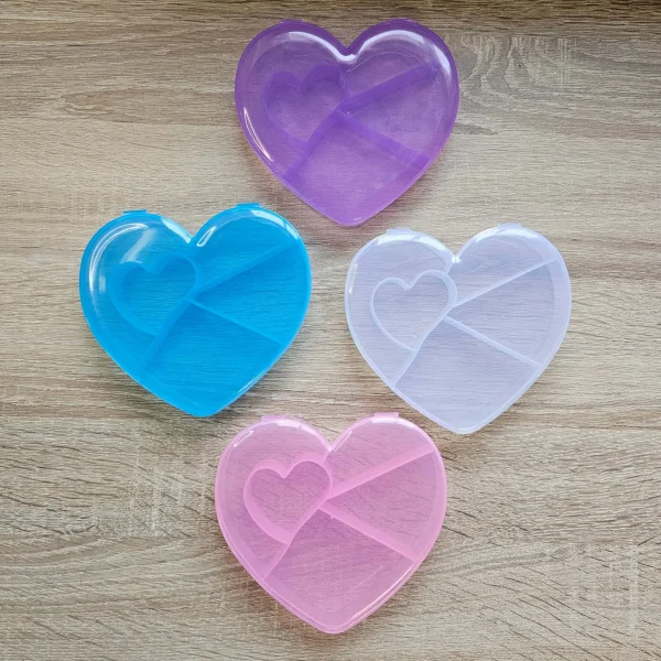 Bead Storage Box "Heart" • 5 Compartments — Kiki-Ena Craft Materials Natural Wood