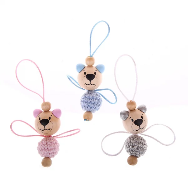 Little bear angel craft kit 3-piece set — Kiki-Ena natural wood craft supplies