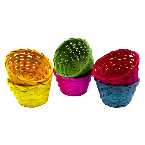Bamboo Baskets Set of 6 coloured — Eduplay nursery educational toy
