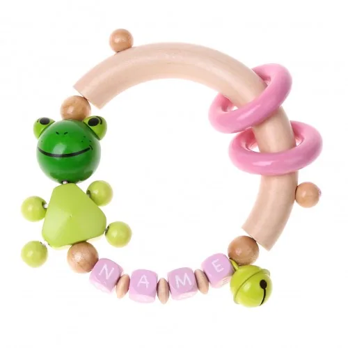 Craft Set Teether Frog pink — Kiki-Ena Natural Wood Craft Materials