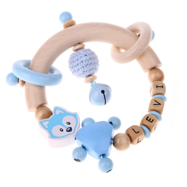 Craft Kit Grip Toy Fox Baby Blue — Kiki-Ena Natural Wood Craft Material