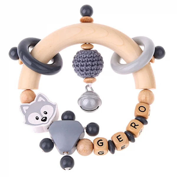 Grey fox grasping toy craft kit — Kiki-Ena natural wood craft supplies