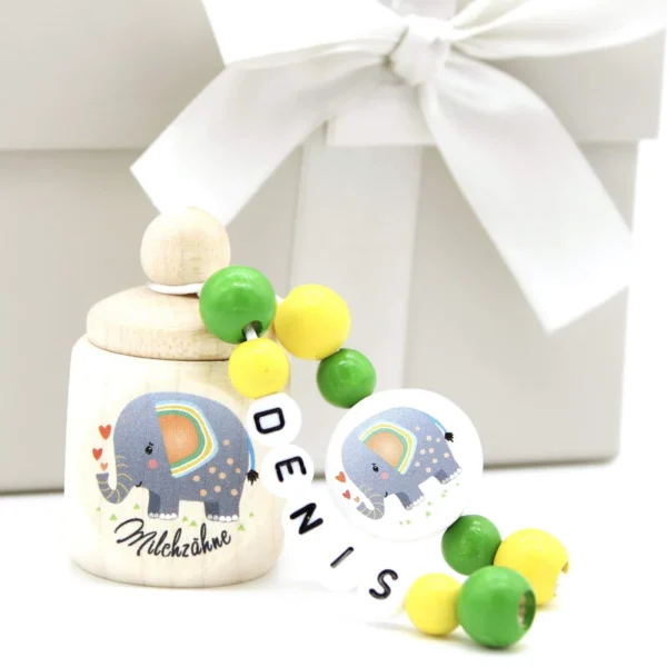 Elephant Tooth Fairy Box Craft Kit with Name — Kiki-Ena Craft Materials Natural Wood