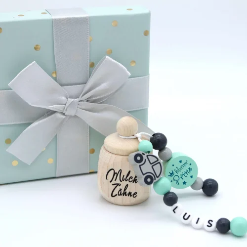 Craft Set Baby Tooth Box with Name — Kiki-Ena Craft Materials Natural Wood