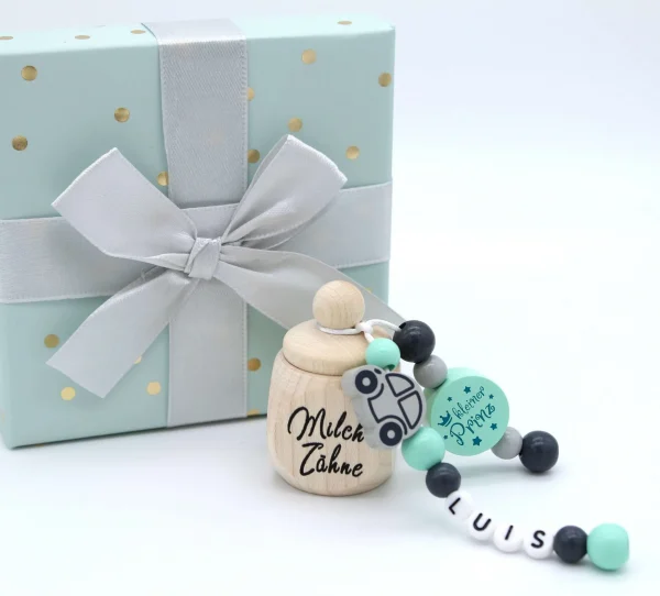 Craft Set Baby Tooth Box with Name — Kiki-Ena Craft Materials Natural Wood