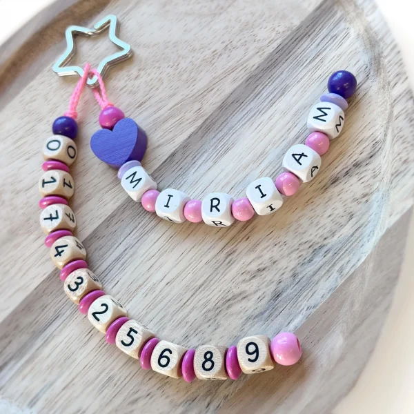 Heart Emergency Contact Chain Craft Kit — Kiki-Ena Craft Materials Natural Wood