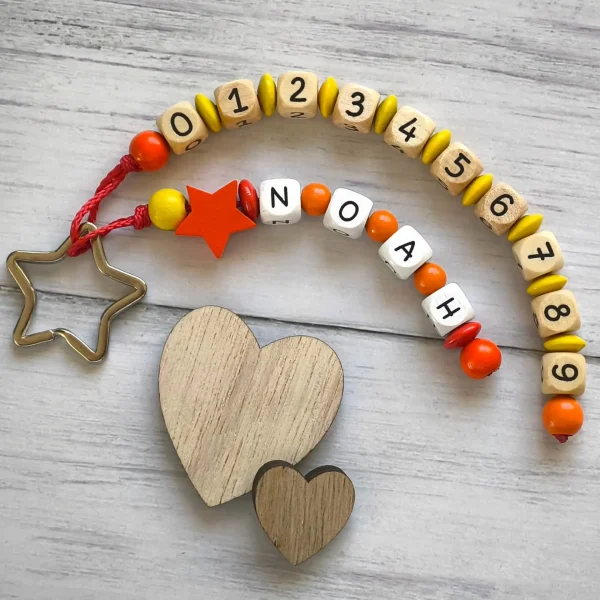 Star Emergency Contact Chain Craft Kit — Kiki-Ena Craft Materials Natural Wood