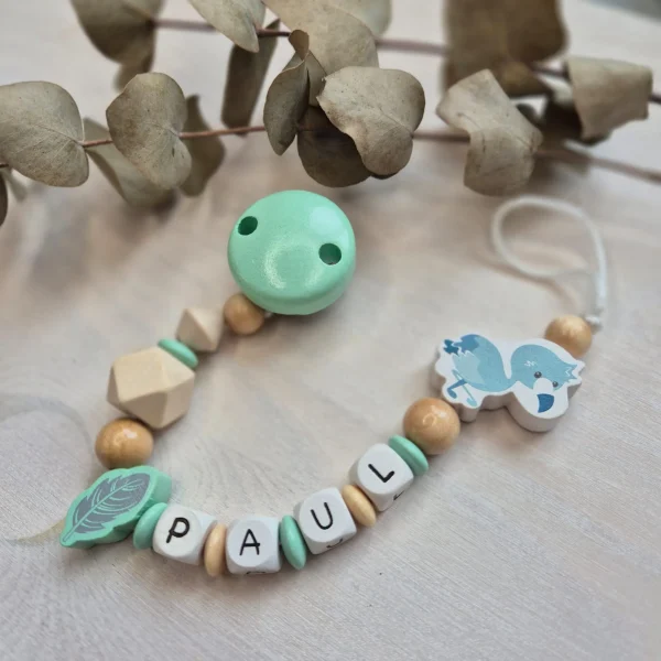 Dummy chain craft kit Flamingo mint — Kiki-Ena natural wood craft materials
