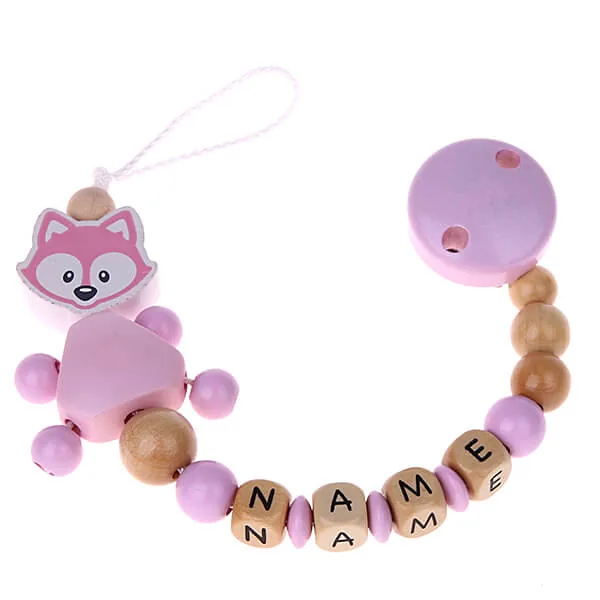 Fox Dummy Chain Craft Kit Pink — Kiki-Ena Natural Wood Craft Materials