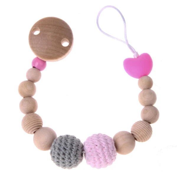 Silicone Dummy Chain Craft Kit Heart — Kiki-Ena Craft Materials Natural Wood