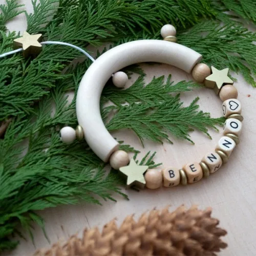Craft Kit Christmas Ornament with Star — Kiki-Ena Natural Wood Craft Material
