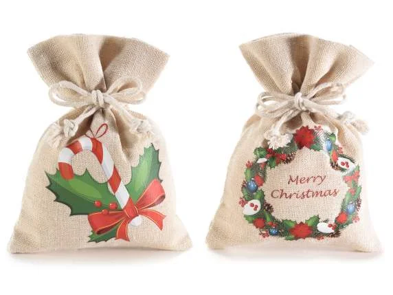 Christmas Cotton Gift Pouch — Kiki-Ena Craft Material Natural Wood