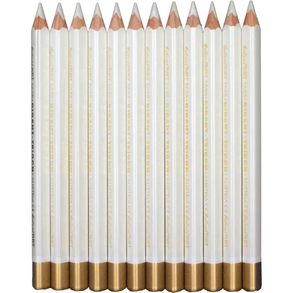 belcolART Colour Giant Trigon 12 White Pencils — Eduplay Educational Toy for Nursery