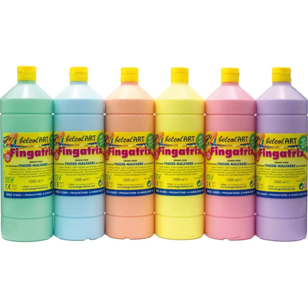 belcolART Fingatrix Pastel Set 6 x 1000ml 6 Colours — Eduplay Nursery Educational Toy