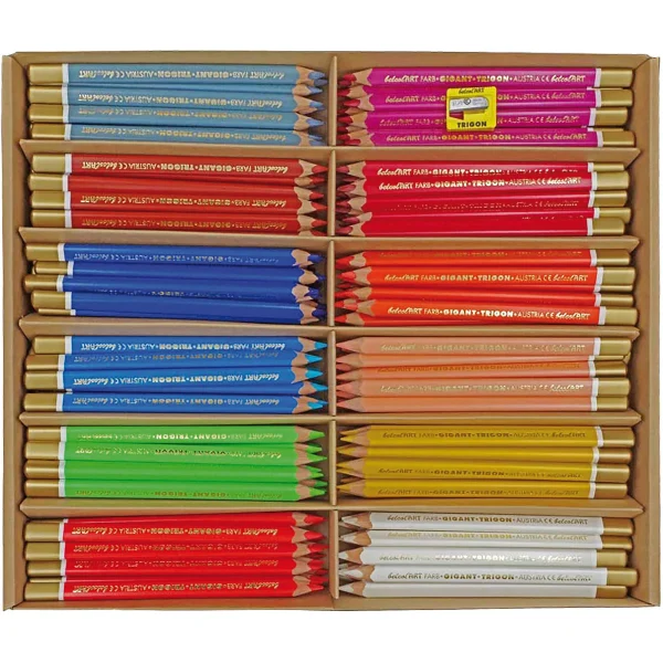 belcolART Trigon Gigant Supplementary Colours 12 Colours 180 Pencils — Eduplay Nursery Educational Toy