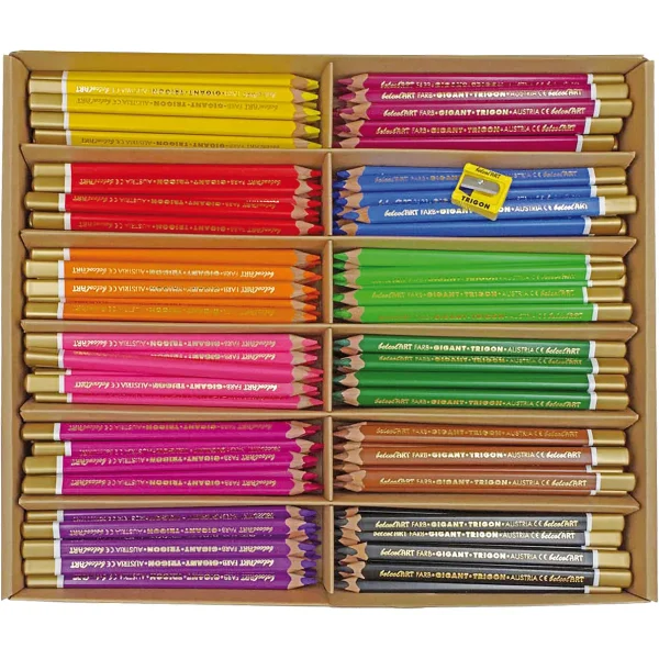 belcolART Trigon Gigant Primary Colours 12 Colours 180 Pencils — Eduplay Nursery Educational Toy