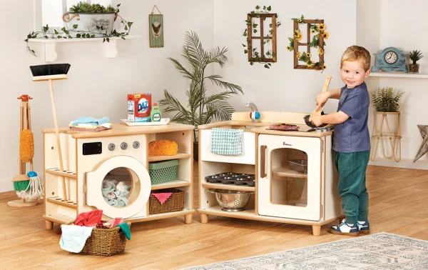 Boston Play Kitchen & Wash Station Set — Millhouse Learning Toys School