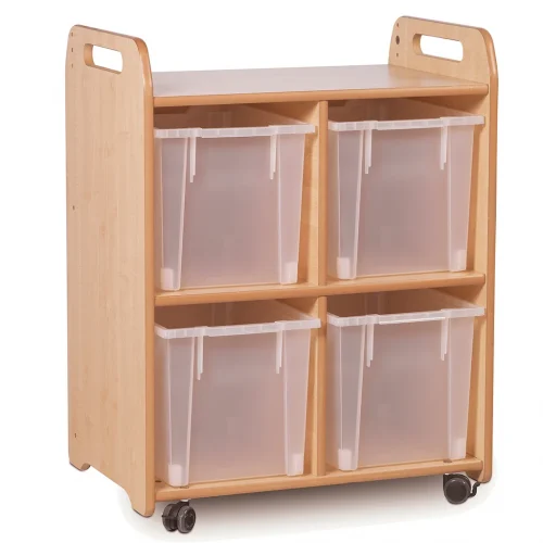 Discovery Shelf Storage with 4 Clear Shelves (2 Columns) — Millhouse Learning Toys School