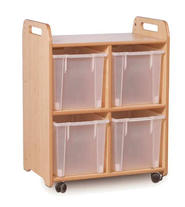 Discovery Shelf Storage with 4 Clear Shelves (2 Columns) — Millhouse Learning Toys School