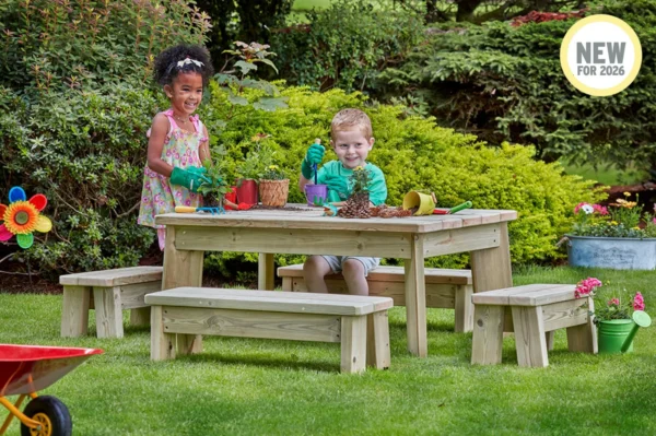 Medium table and bench set – preschool — Millhouse educational toys, school