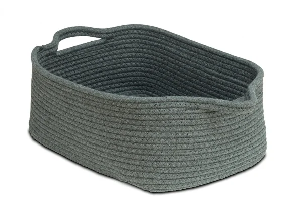 Dark Grey Flat Rope Basket (Pack of 6) — Millhouse School Learning Toys