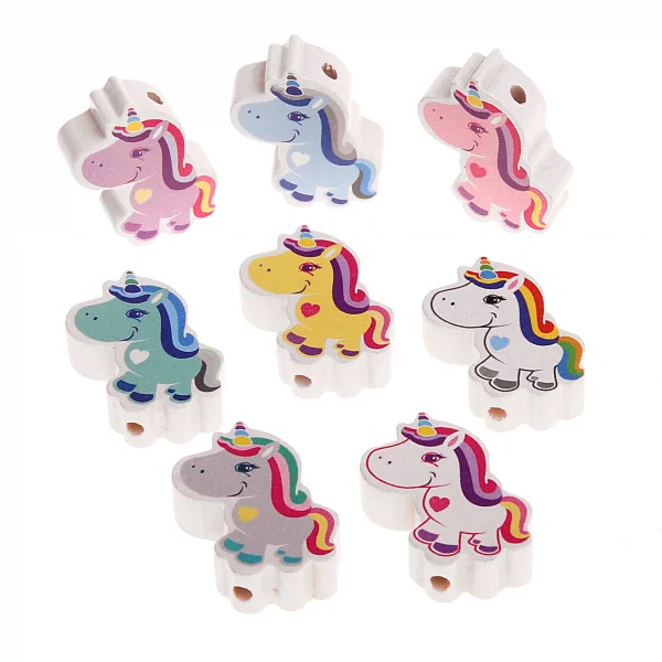Unicorn Motif Bead — Kiki-Ena Craft Material Natural Wood
