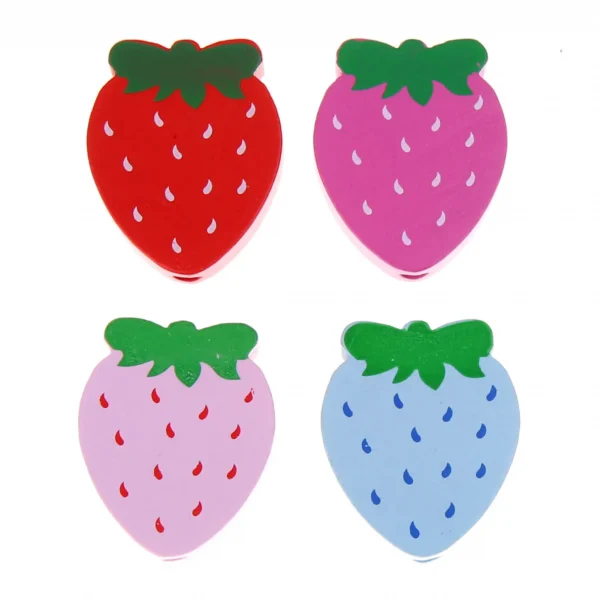 Strawberry motif bead - SALE — Kiki-Ena Craft Materials Natural wood