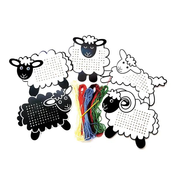 Threading Cards Sheep 5-Piece Set — Eduplay educational toy for nursery