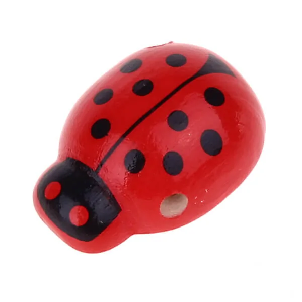 Ladybird Shape Bead — Kiki-Ena Craft Material Natural Wood