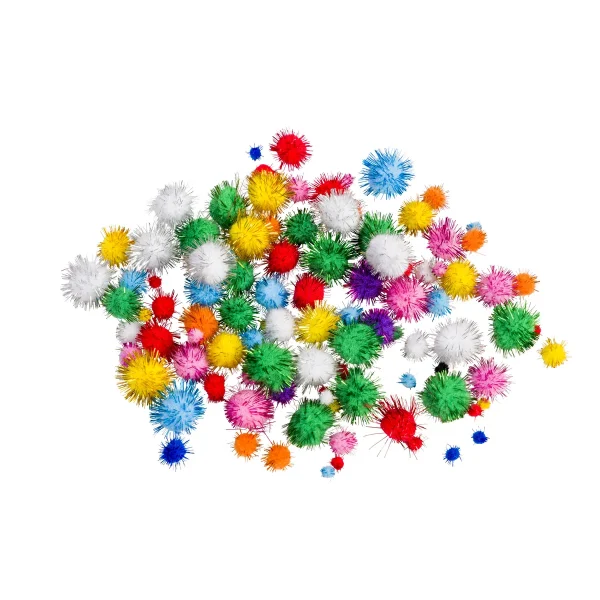Glitter Pom Poms 100-Piece Set — Eduplay Educational Nursery Toy