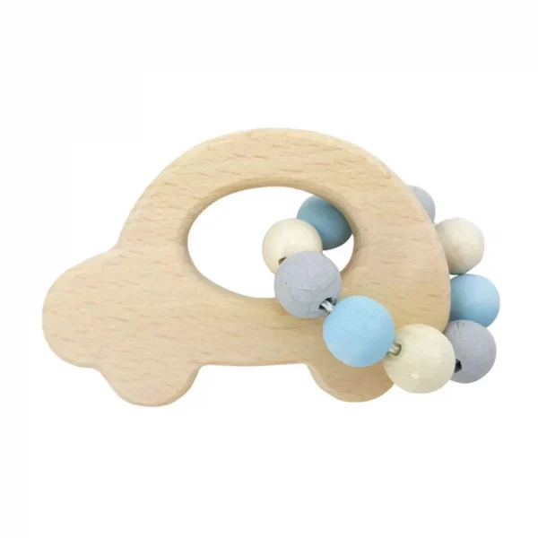Grasping Rattle Car - Natural Blue — Millhouse Educational Toys School