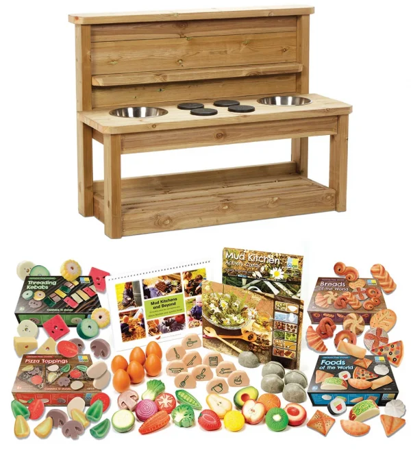 Large Mud Kitchen plus Mud Kitchen Set PT1143 — Millhouse Educational Toys School