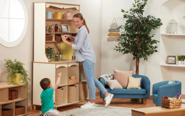 Large storage shelving unit for nursery & kindergarten — Millhouse learning toy school