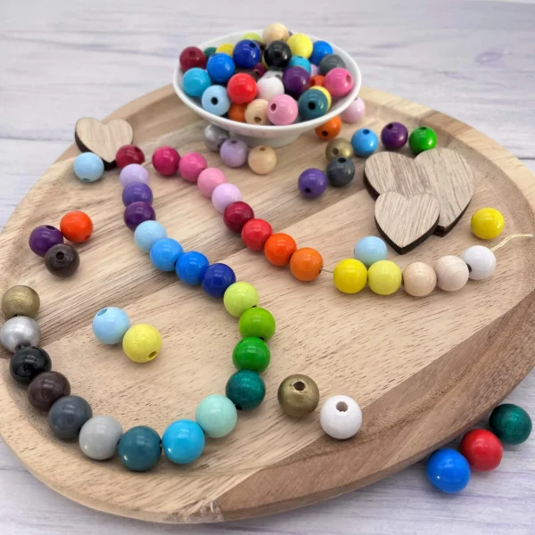 Bulk pack • wooden beads 12mm • 500 pieces — Kiki-Ena Craft Materials Natural wood