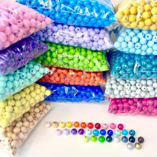 Bulk pack • wooden beads 8mm • 500 pieces — Kiki-Ena Craft Materials Natural wood