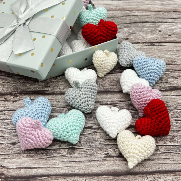 Crocheted Heart Pendants — Kiki-Ena Craft Materials Natural Wood