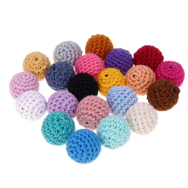 Crocheted bead 25mm — Kiki-Ena natural wood craft supplies