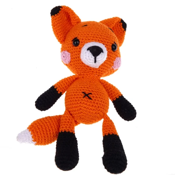 Crocheted fox toy — Kiki-Ena natural wood craft supplies