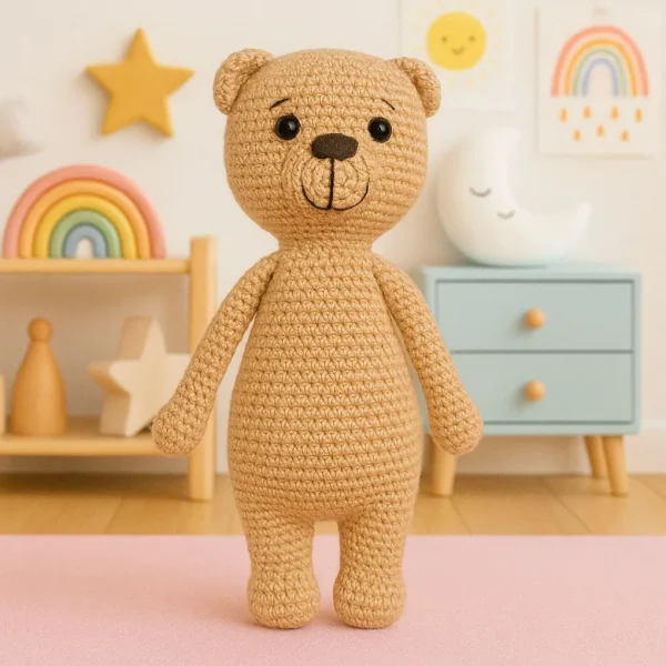 Crocheted Teddy — Kiki-Ena Craft Materials Natural Wood