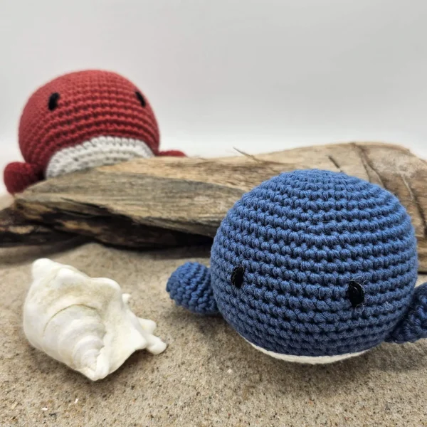 Crochet Whale Toy • Large — Kiki-Ena Natural Wood Craft Materials