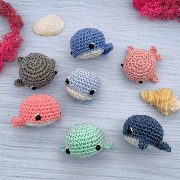 Crocheted Whale Toy • Mini — Kiki-Ena Craft Materials Natural Wood