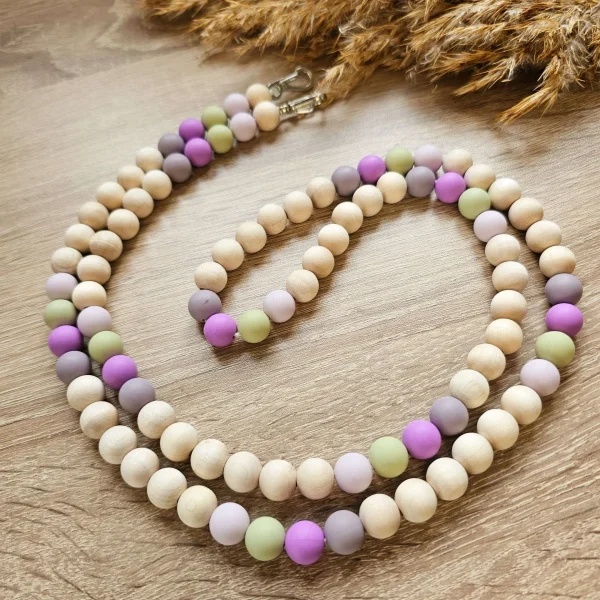 Wooden Bead Phone Chain "Purple Mix" Craft Kit — Kiki-Ena Natural Wood Craft Materials