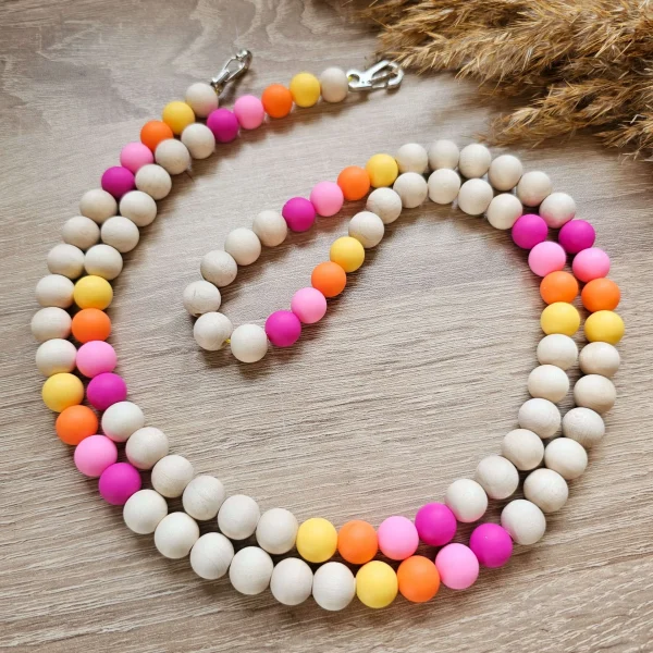 Wooden Bead Phone Chain "Sunshine" Craft Kit — Kiki-Ena Natural Wood Craft Materials