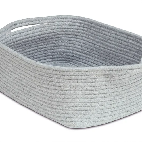 Light Grey Flat Rope Basket (Pack of 6) — Millhouse School Learning Toys