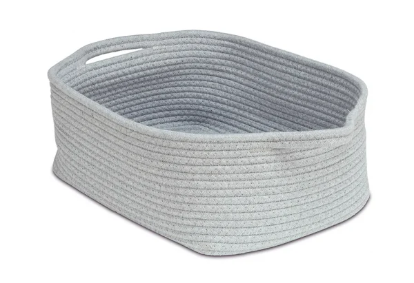 Light Grey Flat Rope Basket (Pack of 6) — Millhouse School Learning Toys